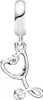 A silver stethoscope charm shaped like a heart, hanging from a bail. Produktbild-Vorschau