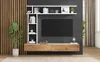 Sweiko 180x35x22.5cm TV Wohnwand-set mit Vitrinen,Mediawand Produktbild-Vorschau 5