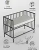 Beistellbett 60x120 cm mit Matratze & Umbauseite - grau - Produktbild-Vorschau 2