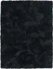A close-up, top-down view of a black shag rug. Produktbild-Vorschau