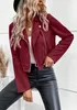 ASKSA Damen Faux Wildleder Biker Moto Jacke Langarm Produktbild-Vorschau 2