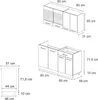 Vicco Single Küche R-Line, 140 cm , AP Anthrazit, Produktbild-Vorschau 2