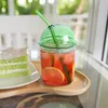 Trinkbecher mit Deckel und Strohhalm-Ripple Glas Eiskaffee Produktbild-Vorschau 7