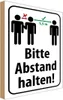vianmo Holzschild 40x30 cm bitte Abstand halten 1.5 m Produktbild-Vorschau 1