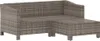 vidaXL 3-tlg. Garten-Lounge-Set mit Kissen Grau Poly Rattan Produktbild-Vorschau 3