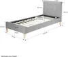 Homestyle4u Polsterbett 90x200 Jugendbett Grau Bettgestell Produktbild-Vorschau 3