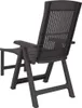 A dark gray plastic lounge chair is shown from the back. Voir les images du produit