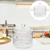 Hitzebeständiger Glastopf Mit Deckel 1600Ml Borosilikatglas Produktbild-Vorschau 3