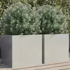 vidaXL Sadzarka 2 sztuki srebrna 42x40x39 cm stal Podgląd zdjęcia produktu 9
