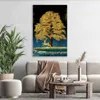 Wandbild Leinwandbild Baum mit Hirsch in Gold Kunstdruck Produktbild-Vorschau 2
