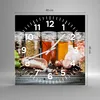 Wanduhr - Quadrat - Glasuhr - Gewürze Knoblauch Holz Salz - Produktbild-Vorschau 3