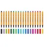 A collection of 18 STABILO Fineliner pens in various colors, arranged in two rows. The top row shows the pens themselves, and the bottom row shows their caps. Anteprima dell’immagine prodotto