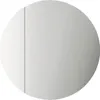 A close-up, circular view of a white cabinet door with a thin vertical seam on the left side. Anteprima dell’immagine prodotto