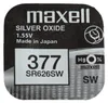 A close-up of a Maxell 377 Silver Oxide battery label. Podgląd zdjęcia produktu
