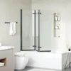 vidaXL Skládací sprchový kout, černý, 130 x 138 cm Náhled obrázku produktu 3