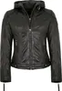 Mauritius - Damen Lederjacke Bikerjacke Lammnappa Kapuze Produktbild-Vorschau 1
