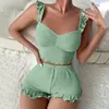 Pyjama - Damenunterwäsche-Set - Nachthemd mit Shorts - mit Produktbild-Vorschau 3