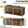 Hundekäfig mit 4 Türen 2 Hunde mit Trennwand, 200*70*85CM Produktbild-Vorschau 7