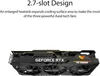 A close-up marketing image of a graphics card, highlighting its design and cooling features. Produktbild-Vorschau