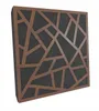 A single acoustic wall panel with a geometric wooden overlay on a dark fabric backing, presented against a white background. Podgląd zdjęcia produktu