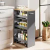 COSTWAY Vozík do výklenku, šírka 25 cm, 4 poschodia, úzky Náhľad obrázku produktu 2