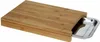 A bamboo cutting board with a stainless steel tray that slides out from the side. Náhľad obrázku produktu