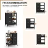 Kücheninselwagen mit Stauraum, Räder, Schwarz, 67 x 37 x 84 Produktbild-Vorschau 3
