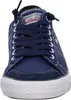 A close-up, front-facing view of a navy blue Dockers sneaker. Voir les images du produit