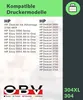 A marketing image listing compatible printer models for a printer cartridge. Produktbild-Vorschau