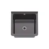 A top-down view of a dark gray sink basin with a drain in the center. Anteprima dell’immagine prodotto