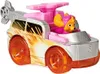 A toy vehicle with a dog figurine inside, set against a white background. Produktbild-Vorschau