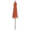 Parasol avec mât en bois Terracota 299x240 cm Voir les images du produit 5