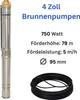 CHM GmbH® Tiefbrunnenpumpe 4 Zoll 750 Watt 5000 L/h 7,9 Bar Produktbild-Vorschau 2