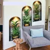 GKA 3 Stück 3D Wandtattoo Grünpflanzen A2 Blumen LED-Licht Produktbild-Vorschau 5