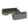11-tlg. Garten-Sofagarnitur mit Kissen Grau Poly Rattan Produktbild-Vorschau 1
