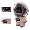 A pink astronaut-shaped speaker with a clear helmet and blue accents, displayed on a white background. Produktbild-Vorschau