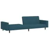 The Living Store Schlafsofa 2-Sitzer Blau Samt Produktbild-Vorschau 5