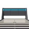 INONEFT : Lit capitonné 140x200 cm avec LED et ports USB, Voir les images du produit 7