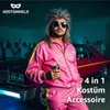 4 in 1 Vokuhila Kostüm Set – 80er 90er Goldkette, Brille Produktbild-Vorschau 2