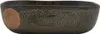 A dark brown, rectangular ceramic basin with carved decorative elements. Náhled obrázku produktu