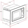 A technical drawing with dimensions of a built-in microwave. Produktbild-Vorschau