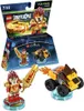 A LEGO Dimensions Fun Pack featuring Laval from the Chima series, including the character, a vehicle, and their accessories, displayed with their packaging. Anteprima dell’immagine prodotto