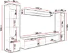 A diagram showing the dimensions of a modular living room furniture set. Náhľad obrázku produktu