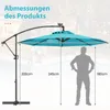 COSTWAY Sonnenschirm φ300cm, Ampelschirm mit 32 Solar-LEDs Produktbild-Vorschau 7