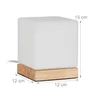 Stolná lampa Relaxdays Cube, E14, drevená základňa a matné Náhľad obrázku produktu 4