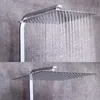 A split image showing a modern square shower head with water flowing and a close-up of the shower head nozzles. Náhled obrázku produktu