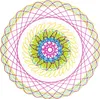 A colorful geometric pattern created by a spirograph toy. Podgląd zdjęcia produktu