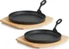 BBQ-Toro Set de 2 poêles à servir en fonte | Ø 22 cm, rond, Voir les images du produit 1