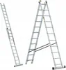 Two aluminum ladders are shown against a white background. One is extended and leaning, the other is in an A-frame configuration. Produktbild-Vorschau