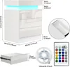 2x Nachttisch mit LED,Weiß Hochglanz Nachtschrank mit Produktbild-Vorschau 6